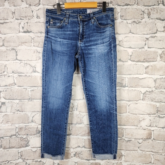 AG Adriano Goldschmied The Prima Roll Up Cigarette Leg Jean Medium Wash Size 28R - Picture 1 of 16
